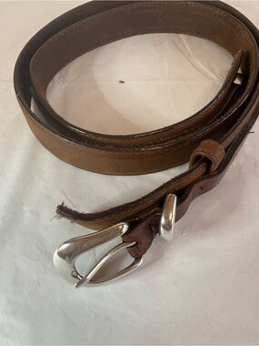 🇺🇸Vintage Orvis Men's Leather Ranger Belt Silver Tone Buckle USA Made🇺🇸